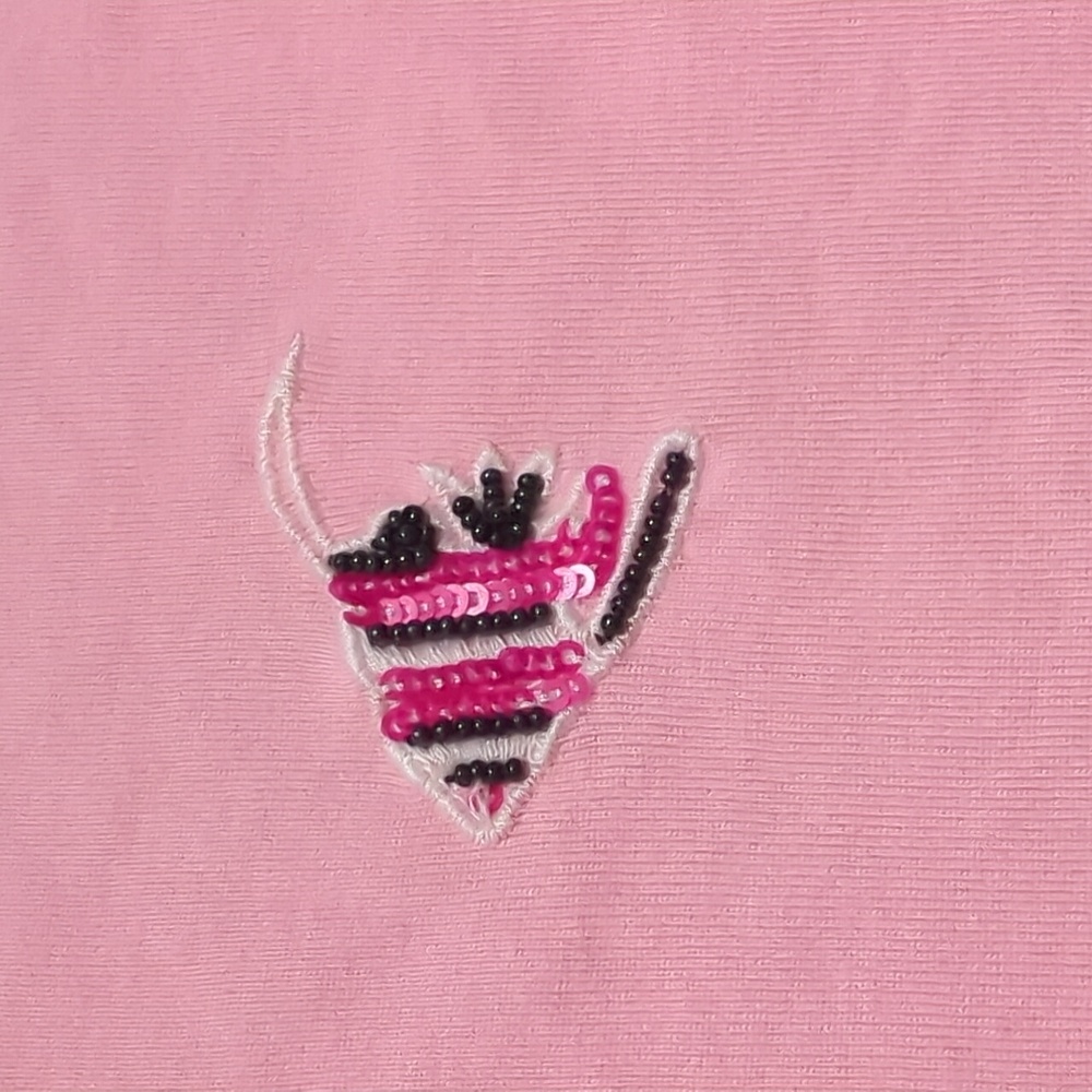 The Talbot's Tee pink with beaded fish embellishments size Lp - Picture 2 of 7